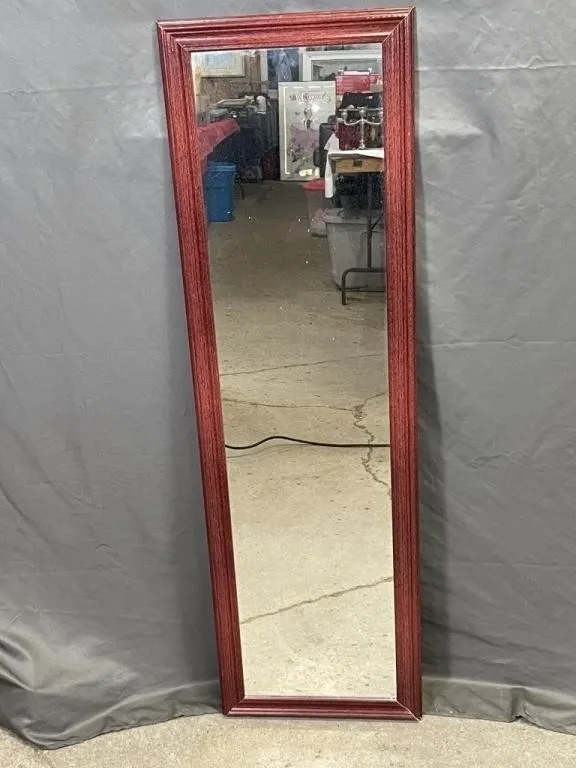 Red Wood Tall Mirror