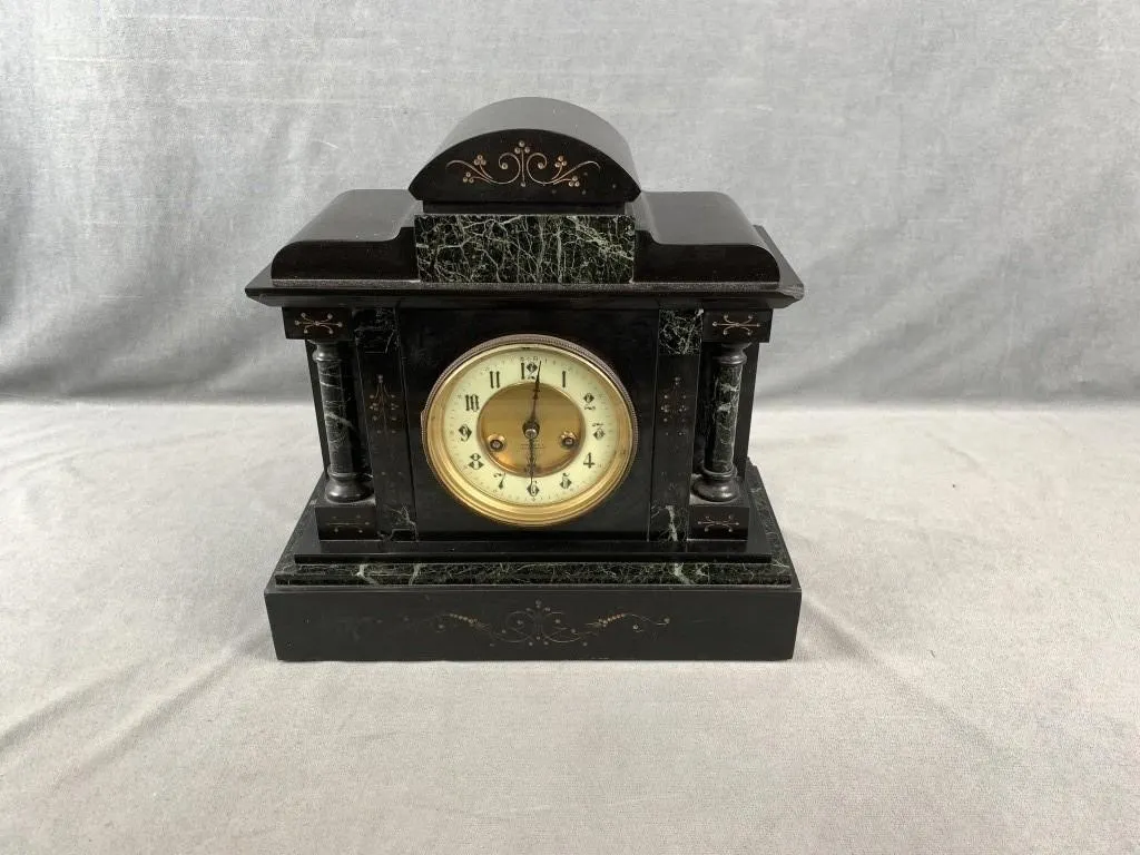 Thos Sly Marble Mantle Clock