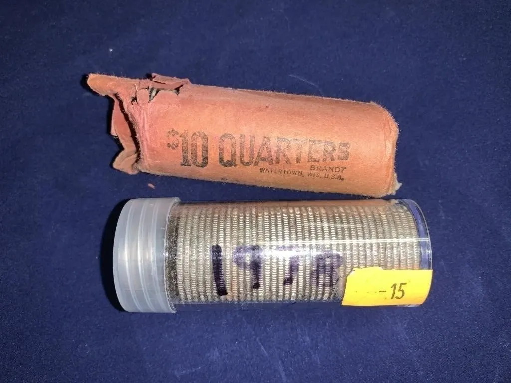 Two - 1978 Can 25C Type 2 Large Bead BU Roll