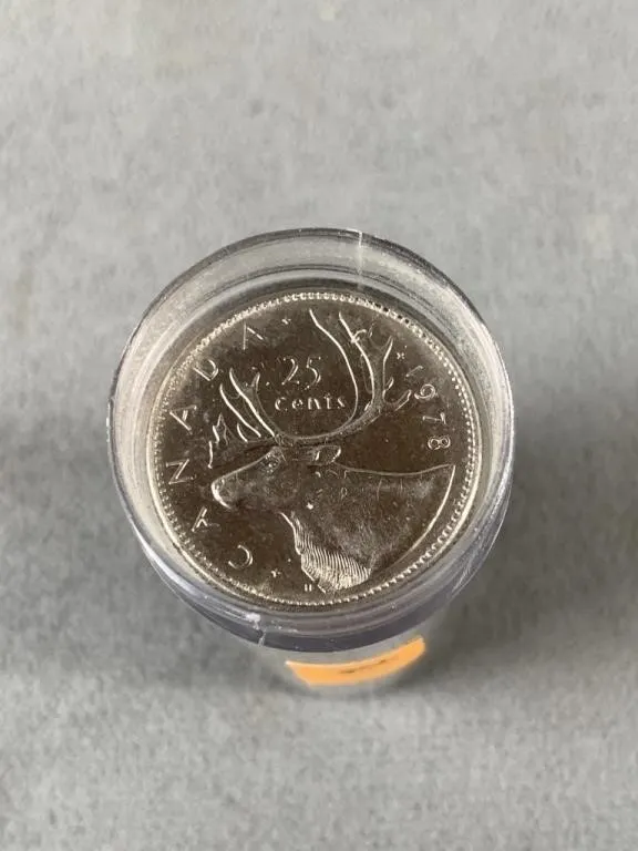 1978 Can 25C Type 1 Sml Bead BU Roll