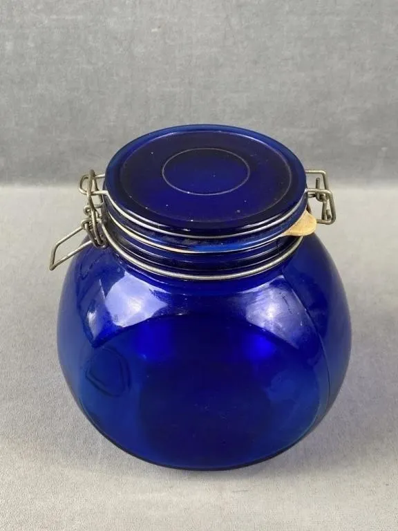 Blue Glass Candy Jar
