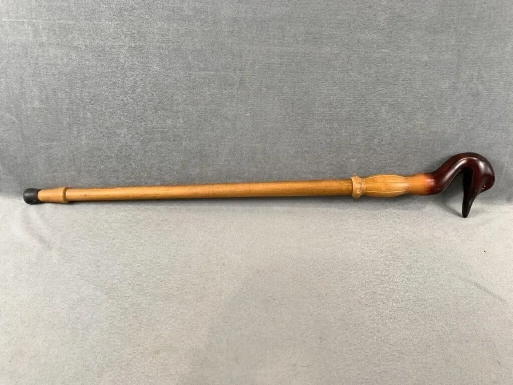 Hand Carved Duck Walking Cane