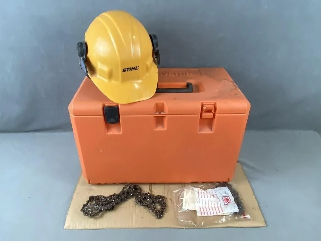 Stihl Chainsaw Box, Hardhat & Chains