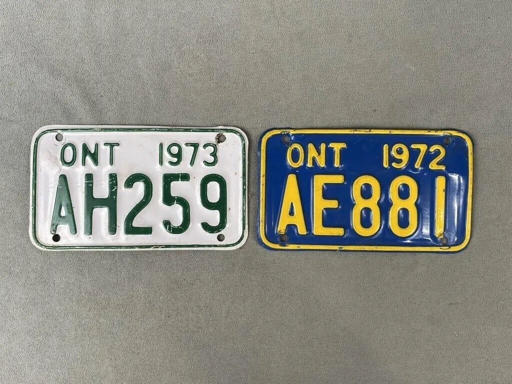2 ONT License Plates
