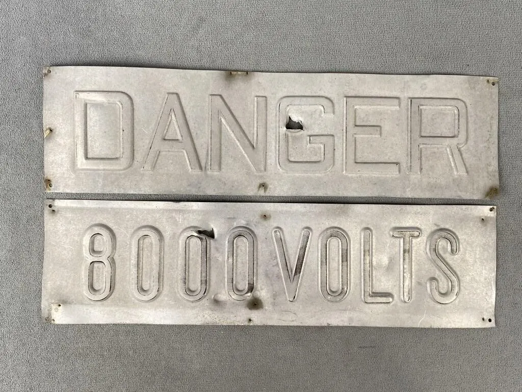Danger & 8000 Volts Signs