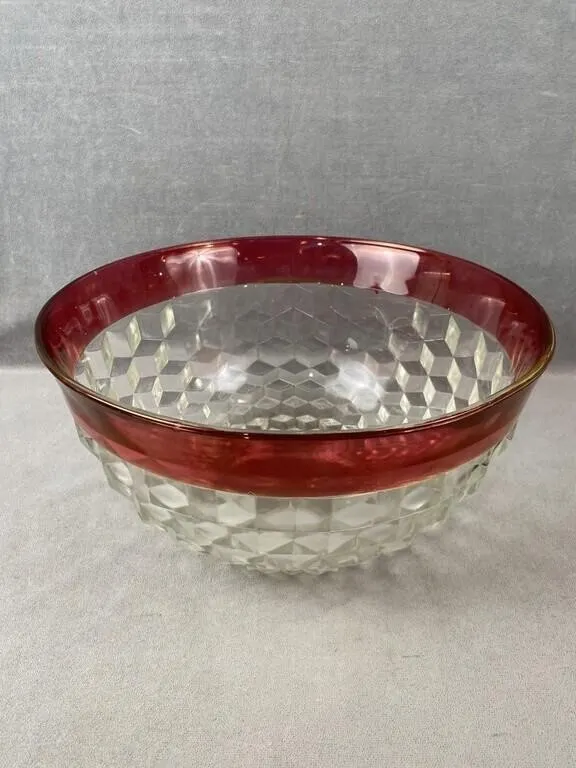 Ruby Red Kings Flash Large Punch Bowl