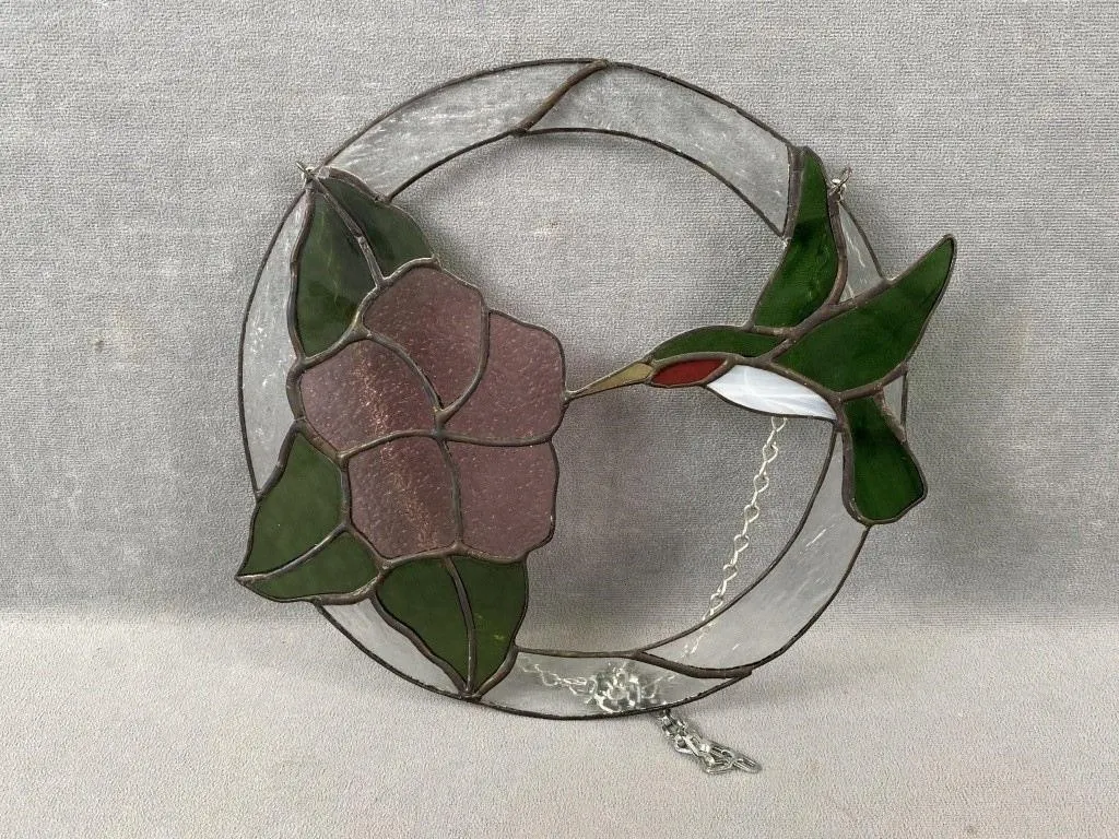 Stained Glass Hummingbird Decor