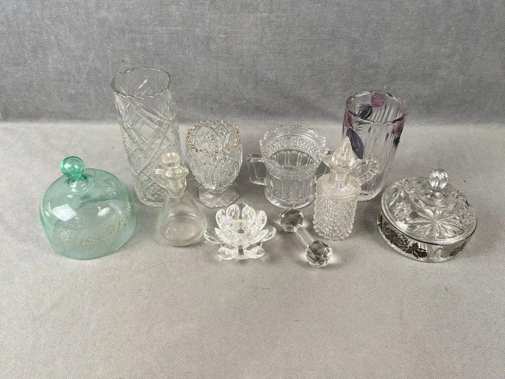Glass Vases, Dishes, etc