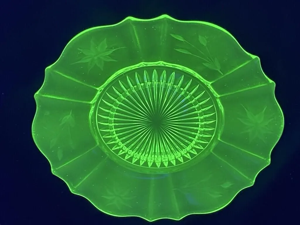Uranium Depression Glass Plate