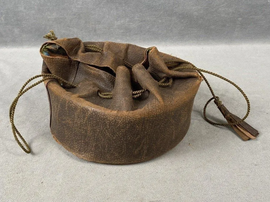 Vintage Leather Round Bag/ Purse