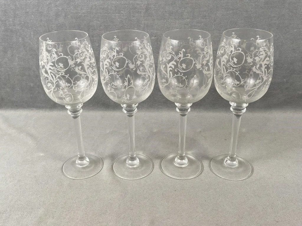 Etched Wine Glasses