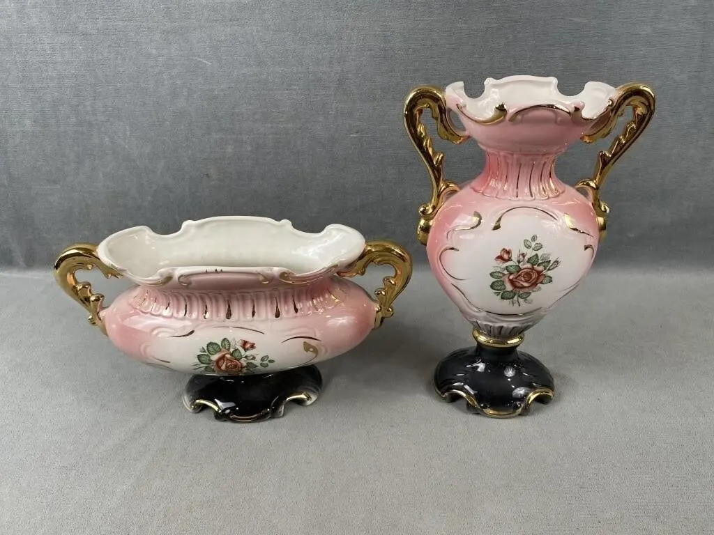 Double Handled Bowl & Vase
