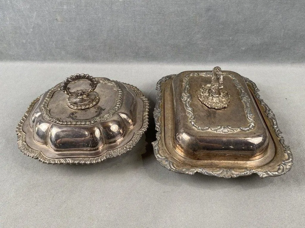 Silver Platted Covered Serving Trays