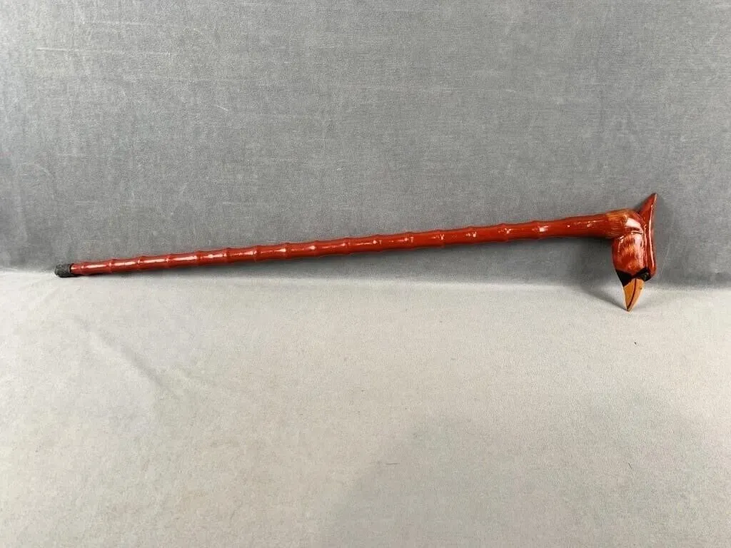 Hand Carved Cardinal Walking Cane