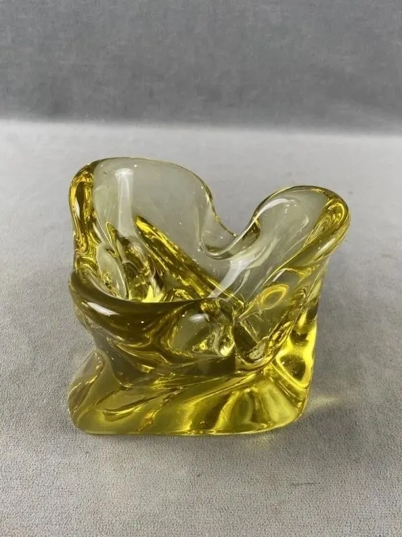 Yellow Art Glass Bowl