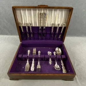 International Sterling "Angelique" Flatware w Case