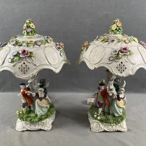 2 Dresden Figural Lamps