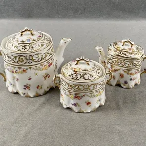 Porcelain Tea Pot w Cream & Sugar
