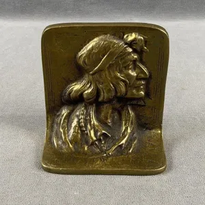 Vintage "Geronimo" Brass Book End