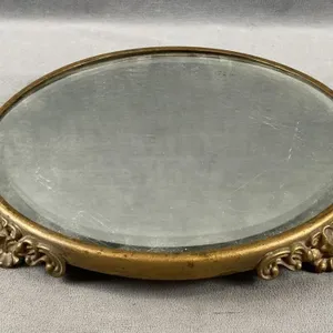Round Dresser Mirrored Tray