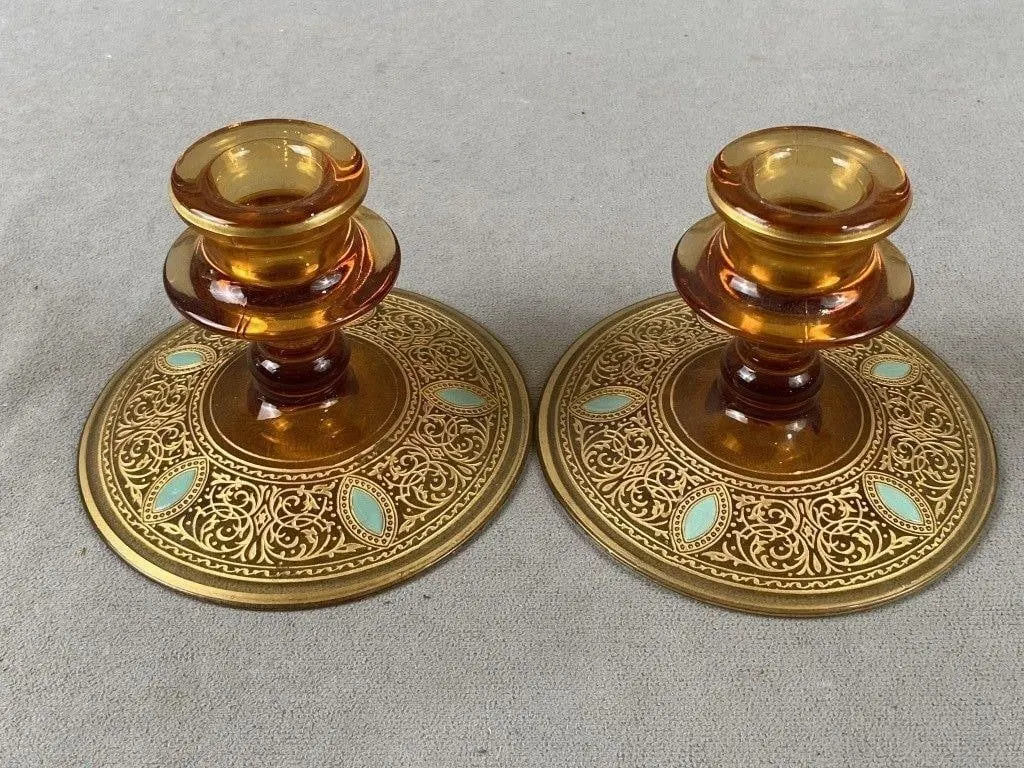 Amber Candlesticks