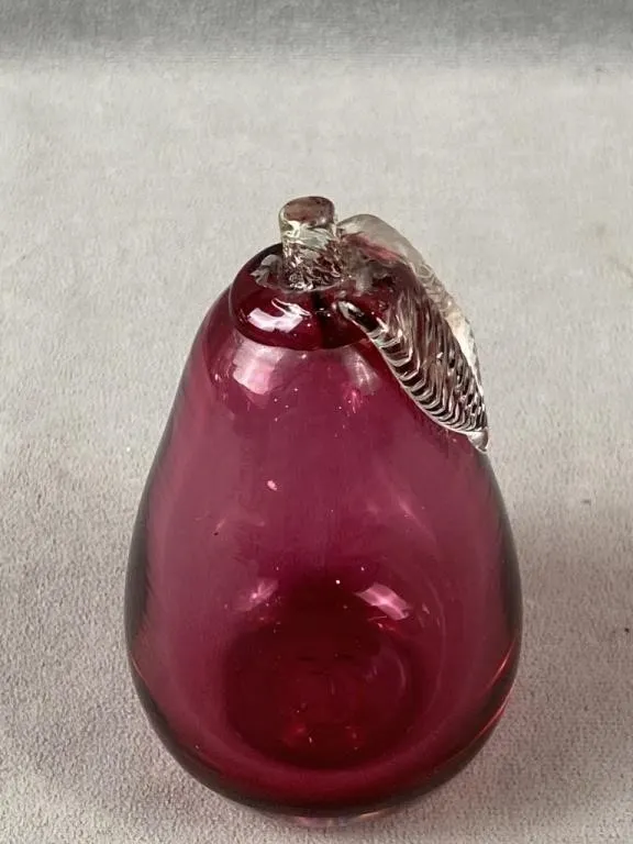 Cranberry Glass Pear