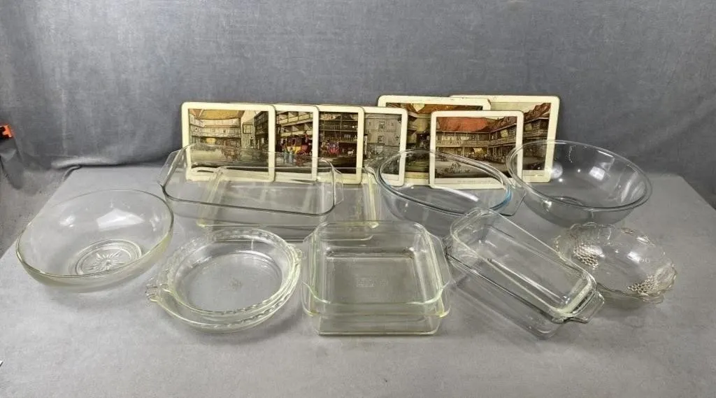 Collection of Glass Baking Dishes, etc