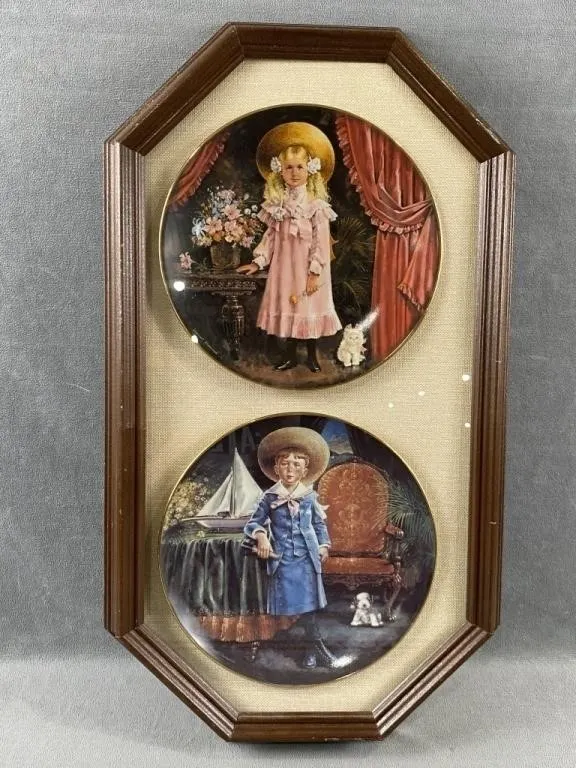 2 Painted Plates By Stewart Sherwood
