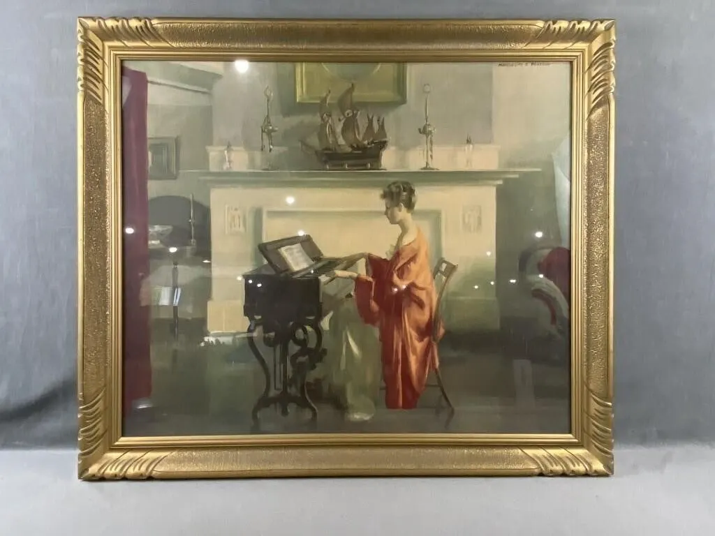 Woman Playing The Piano Print