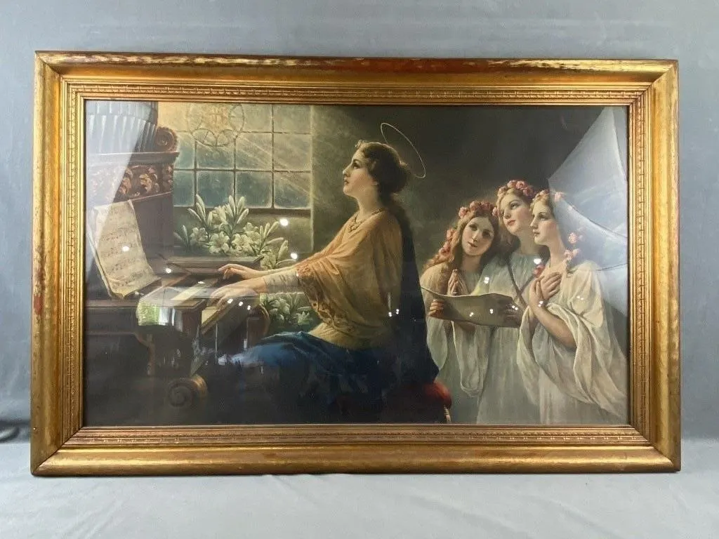 Angel Playing The Piano Print