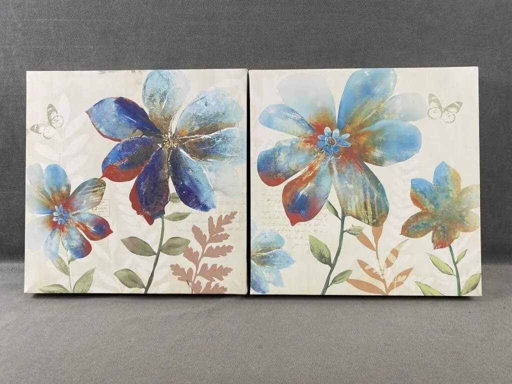 2 Blue Floral Prints