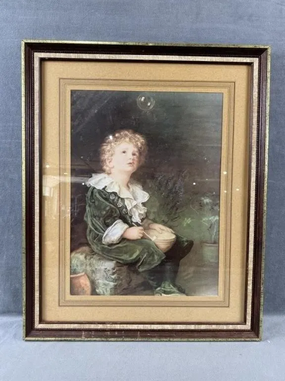 Boy Blowing Bubbles Print