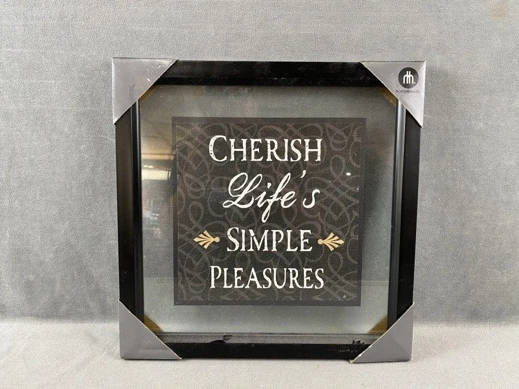 Cherish Life's Simple Pleasures Framed Sign