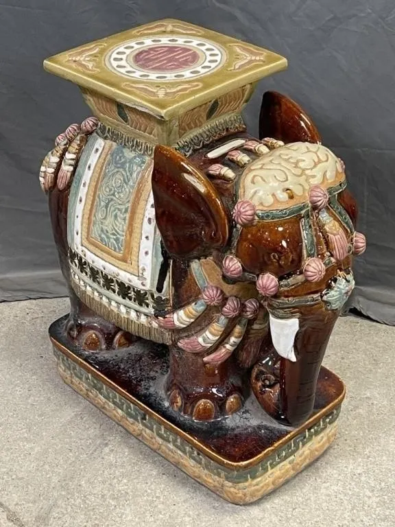 Ceramic Elephant Plant Stand