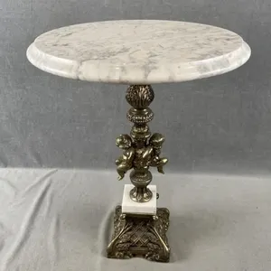 Cherub Marble Top Side Table