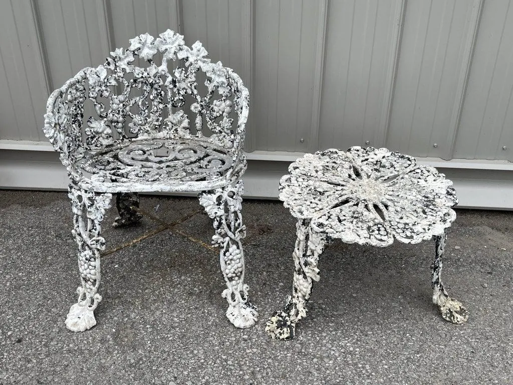 Cast Aluminum Chair and Table