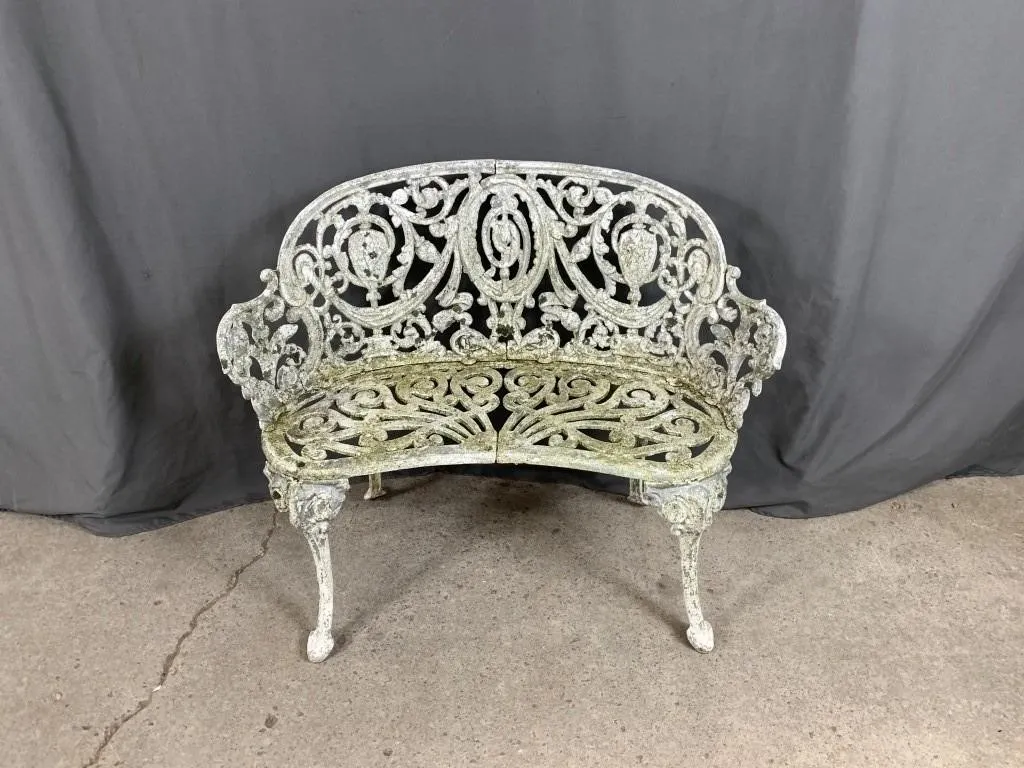 White Cast Garden Bench