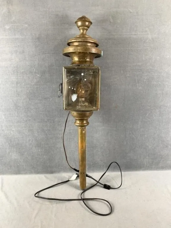 Vintage Brass Wall Mounted Electric Lantern