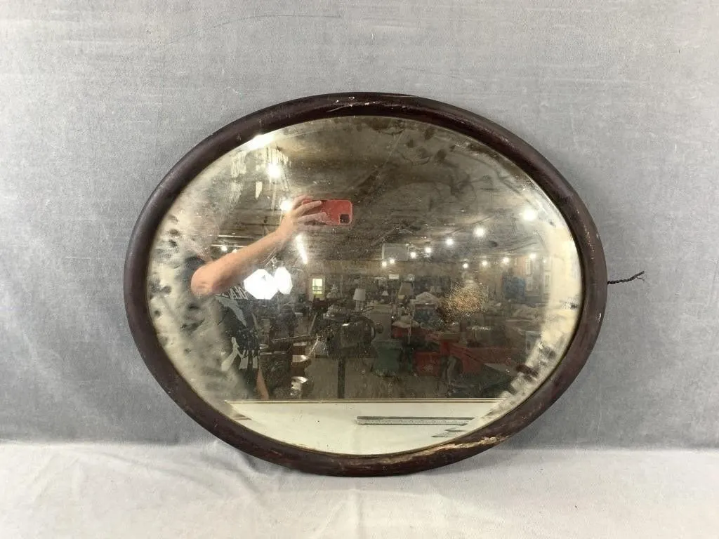 Oval Wood Framed Mirror