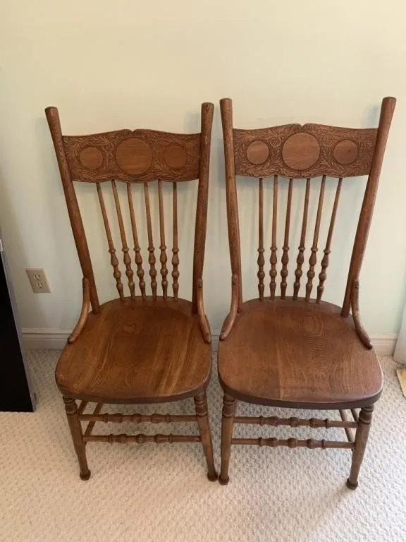 2 Press Back Chairs