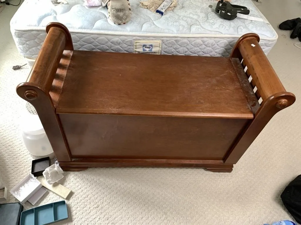 Wooden Bench with Compartment