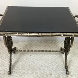 Metal Glass Top Side Table