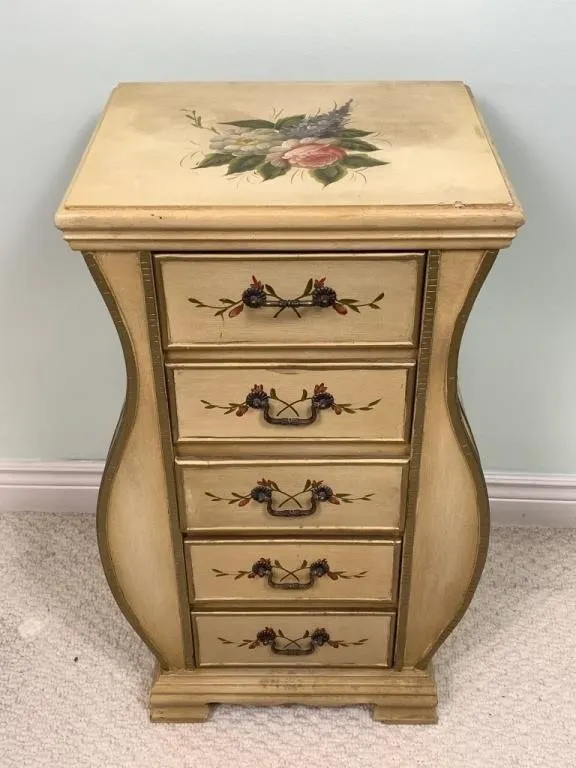 Painted Wooden Drawer Cabinet