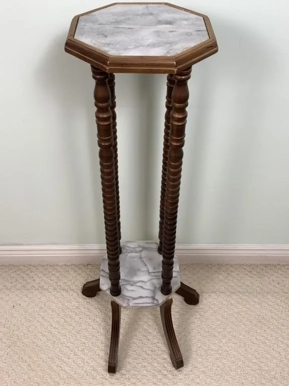 Marble Top Plant Stand