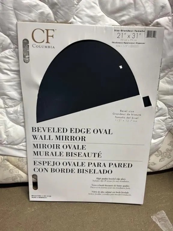 CF Columbia NMB021 Beveled Oval Wall Mirror