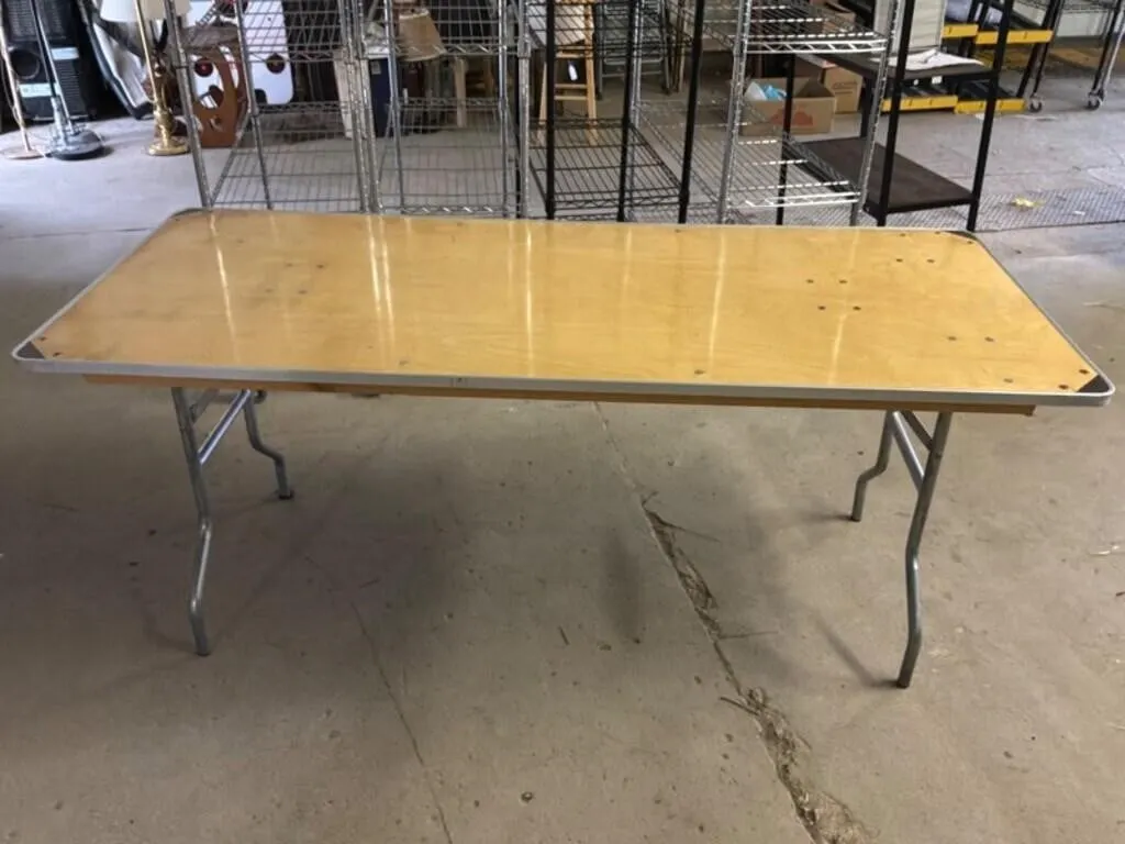 72in Folding Utility Table - Wood Top