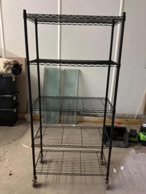 5-Tier Wire Shelving Rack w/ Casters