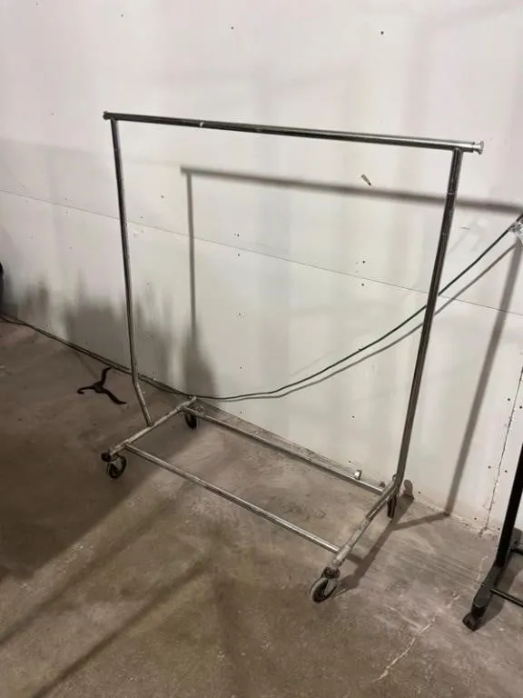Rolling Chrome Garment Rack 55in H x 47in W