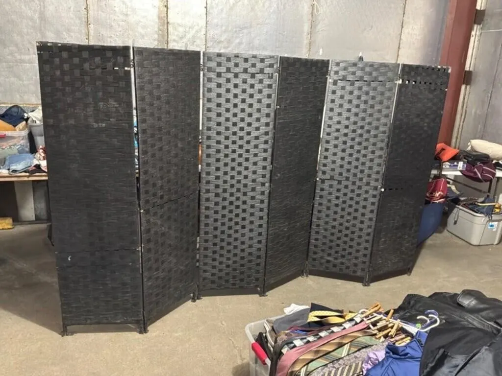 6-Panel Woven Folding Room Divider