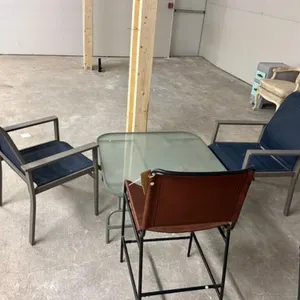 Patio Glass-Top Table & 4 Chairs Set